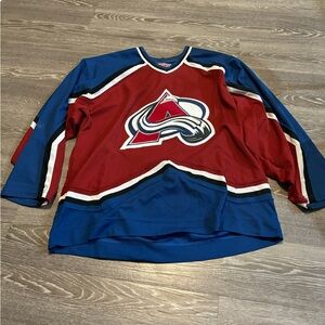 Vintage Colorado Avalanche CCM Starter NHL White Hockey Jersey Mens L 90s